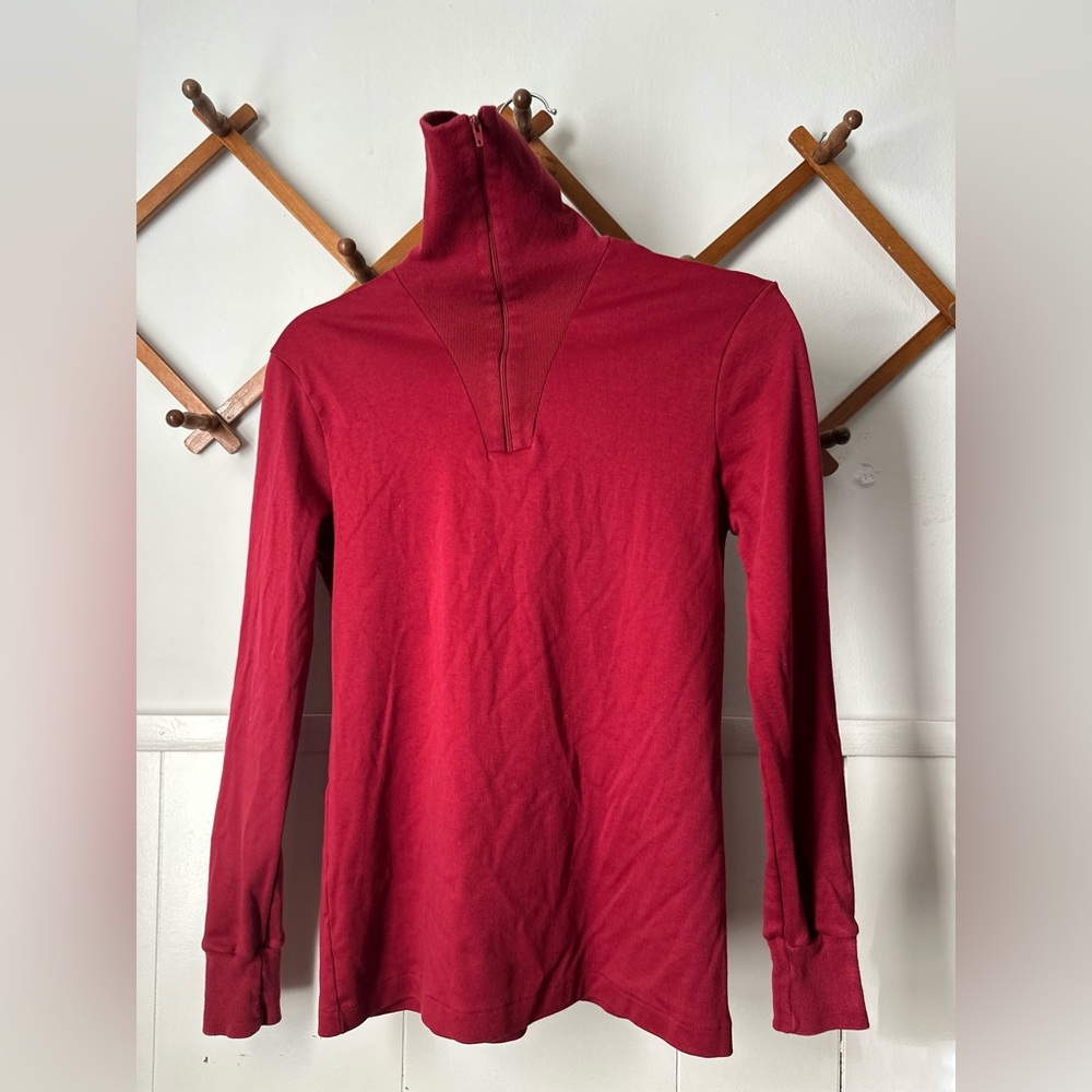 Vintage L.L. Bean Red Long Sleeve Fold-over Turtleneck